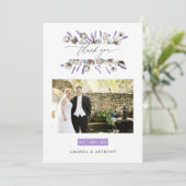Cotton Lavender Wedding Photo Bedankkaart (Staand voorkant)