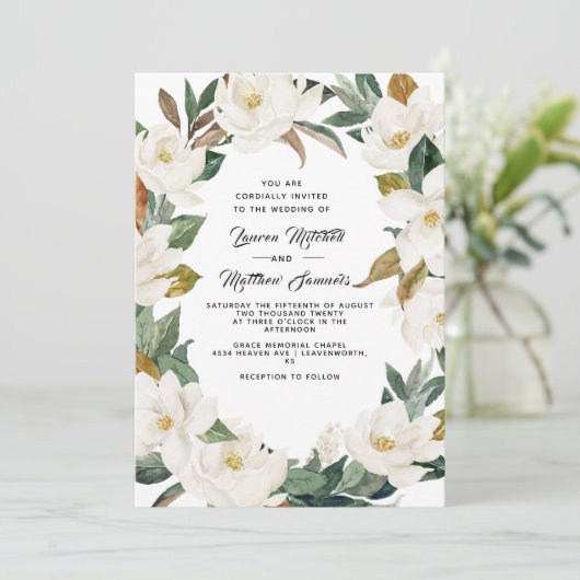 Cotton & Magnolia Weddenschap Kaart (Staand voorkant)