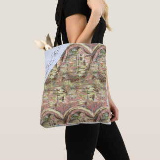 Cotton Oil Print Landscape Artwork Tote Bag