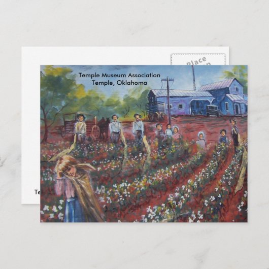 Cotton Pickin' in Oklahoma Briefkaart (Voorkant / Achterkant)
