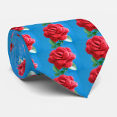 Cotton Red Rose Stropdas (Opgerold)