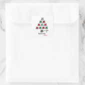 Cotton Reel Christmas Tree Handgemaakt door papier Vierkante Sticker (Tas)