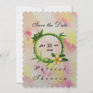 Cotton Snoep Bamboo Flat Wedding Invitation Kaart