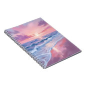 Cotton Snoep Beach | Roze oceaangolven schilderen Notitieboek (Rechterzijde)