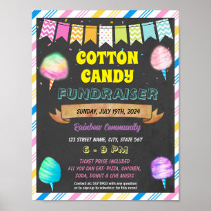 Cotton Snoep Fundraiser school evenement sjabloon Poster