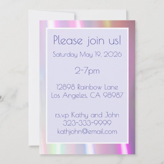Cotton Snoep Neon Design Afbeelding Invitation Kaart (Achterkant)
