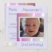 Cotton Snoep Neon Design Afbeelding Invitation Kaart (Voorkant / Achterkant)