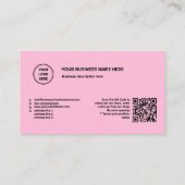 Cotton Snoep Pink Minimalist Voeg je Logo QR-code  Klantenkaartje (Achterkant)