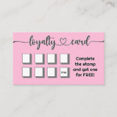 Cotton Snoep Pink Minimalist Voeg je Logo QR-code  Klantenkaartje (Voorkant)