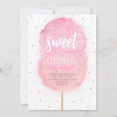 Cotton Snoep Sweet Verjaardagsfeestuitnodiging Kaart (Voorkant)