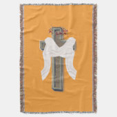 Cotton Throw Blanket Oranje Achtergrond Deken (Voorkant Verticaal)