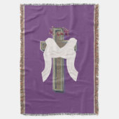 Cotton Throw Blanket Paarse achtergrond Deken (Voorkant Verticaal)