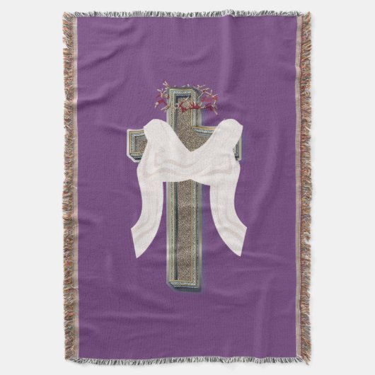 Cotton Throw Blanket Paarse achtergrond Deken (Voorkant Verticaal)