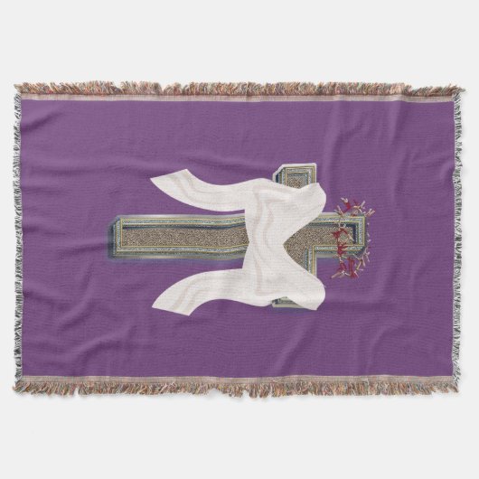 Cotton Throw Blanket Paarse achtergrond Deken (Voorkant)