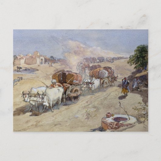 Cotton Transport, India, 1862 (m/c boven potloodwi Briefkaart (Voorkant)