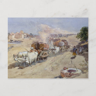 Cotton Transport, India, 1862 (m/c boven potloodwi Briefkaart