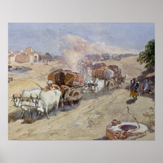 Cotton Transport, India, 1862 (m/c boven potloodwi Poster (Voorkant)