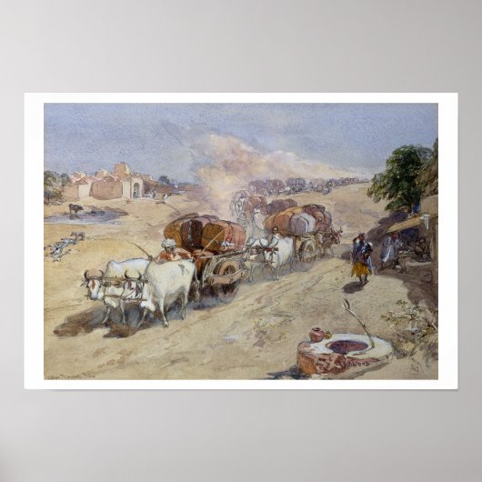Cotton Transport, India, 1862 (m/c boven potloodwi Poster (Voorkant)