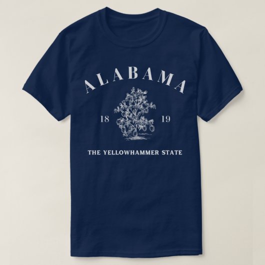 Cotton Tree Alabama State op Dark T-shirt (Design voorkant)