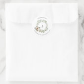 Cotton Winter Greenery Wreath Monogram Classic Rou Ronde Sticker (Tas)
