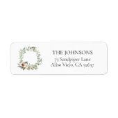 Cotton Winter Greenery WreatReturn Address Label (Voorkant)