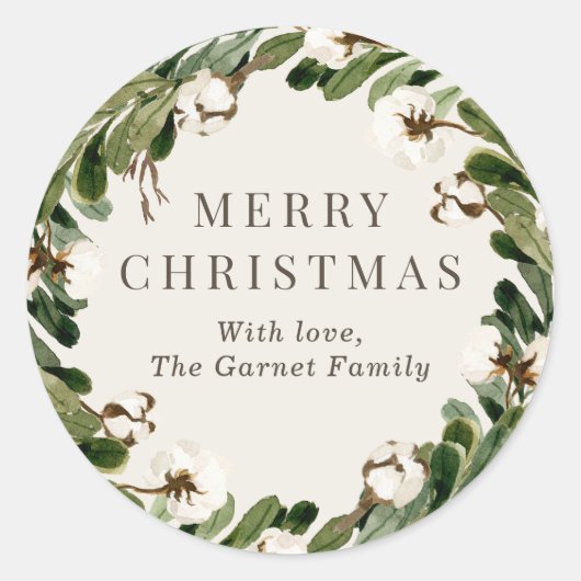 Cotton Wreath Sticker (Voorkant)
