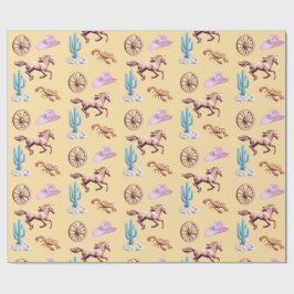 Cottoncandy Western Theme Cowgirl Party Art Cadeaupapier