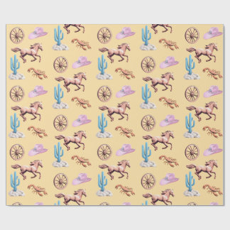 Cottoncandy Western Theme Cowgirl Party Art Cadeaupapier