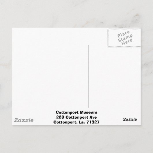 Cottonport Museum Briefkaart (Achterkant)