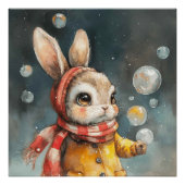 Cottontail Bubbles: Een beetje een grillige konijn Perfect Poster (Voorkant)