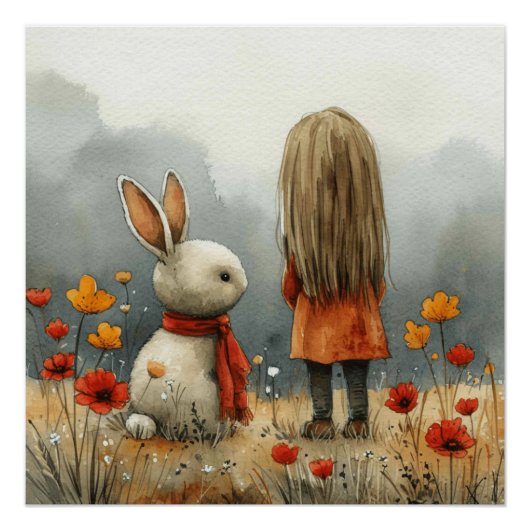 Cottontail Carousel: Een Beetje Whimsy Bunny Perfect Poster (Voorkant)
