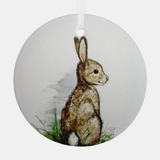 Cottontail van Hevener Glas Ornament (Achterkant)