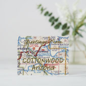 Cottonwood AZ  Map Briefkaart (Staand voorkant)
