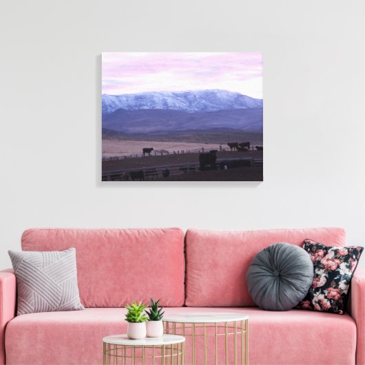 Cottonwood Mountain Sunset Canvas Afdruk (Insitu (Woonkamer))
