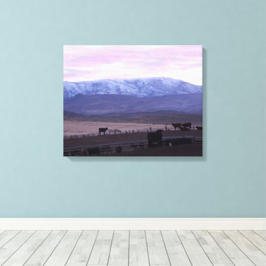 Cottonwood Mountain Sunset Canvas Afdruk (Insitu (Houten vloer))