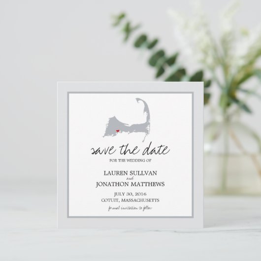 Cotuit Cape Cod Wedding Save the Date (Staand voorkant)