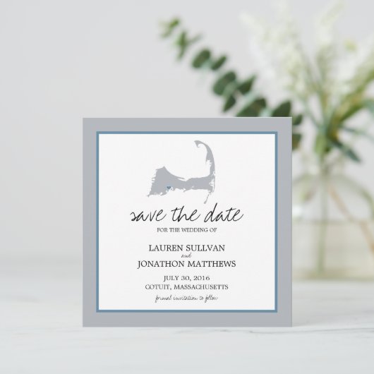 Cotuit Cape Cod Wedding Save the Date (Staand voorkant)