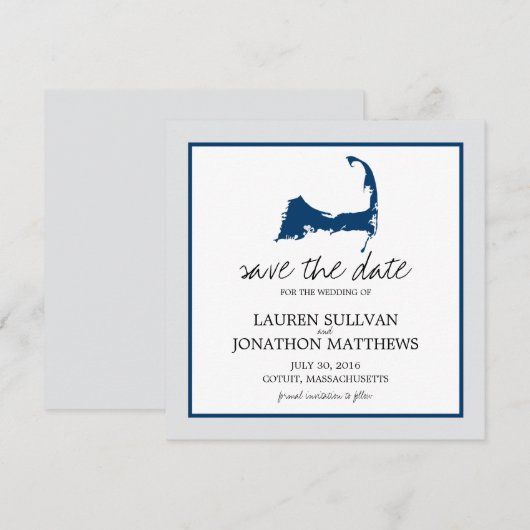 Cotuit Cape Cod Wedding Save the Date (Voorkant / Achterkant)