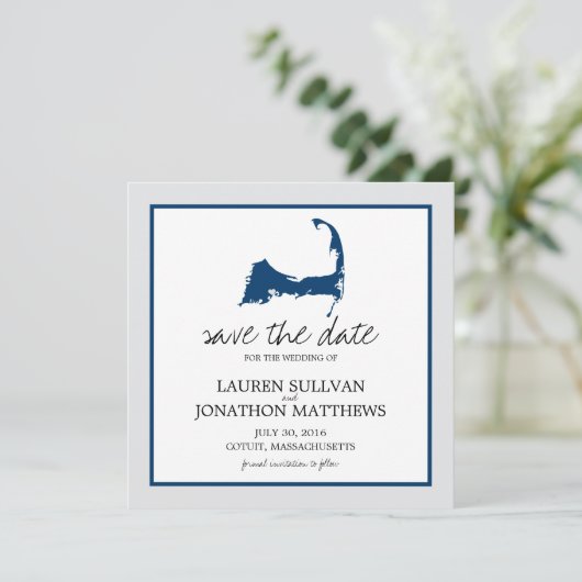 Cotuit Cape Cod Wedding Save the Date (Staand voorkant)