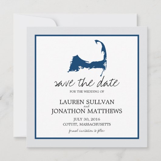 Cotuit Cape Cod Wedding Save the Date (Voorkant)