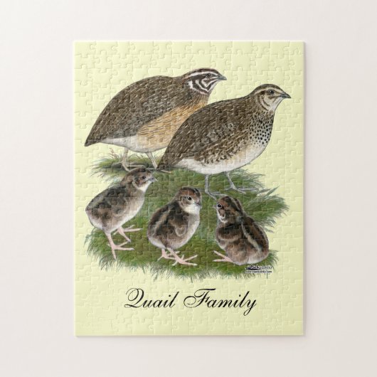 Coturnix Kwartelfamilie Legpuzzel (Verticaal)