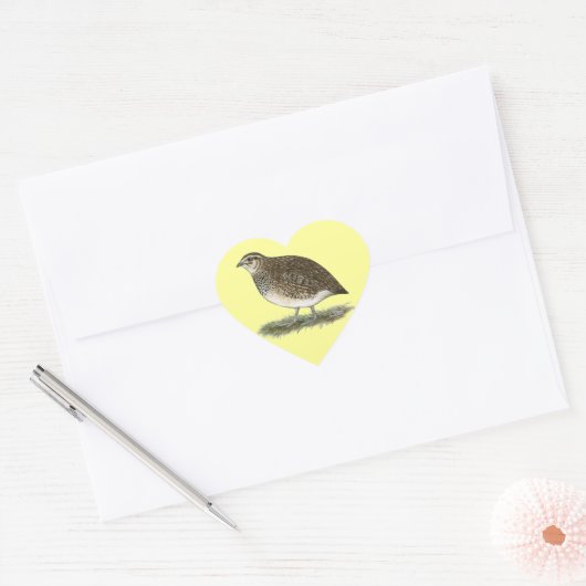 Coturnix Quail Hen Hart Sticker (Envelop)