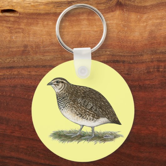 Coturnix Quail Hen Sleutelhanger (Voorkant)