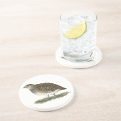 Coturnix Quail Hen Zandsteen Onderzetter (Zijkant)