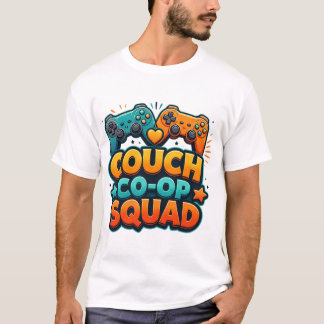 Couch Co-op Squad Gamen Vrienden T-Shirt Ontwerp