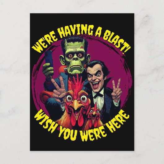  "Couch Cryptid Selfie" Cheesy Chicken Briefkaart (Voorkant)