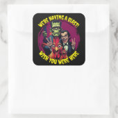  "Couch Cryptid Selfie" Cheesy Chicken Vierkante Sticker (Tas)