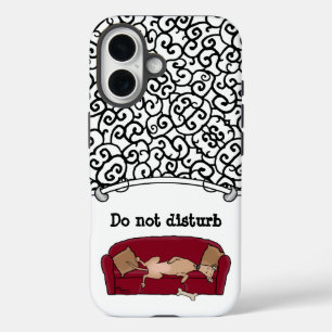 Couch Greyhound (flawn) Dog Lazy Slapende Funny iPhone 16 Hoesje