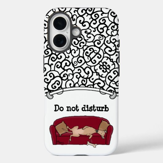 Couch Greyhound (flawn) Dog Lazy Slapende Funny Case-Mate iPhone Case (Achterkant)