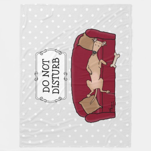 Couch Greyhound (flawn) Dog Lazy Slapende Funny Fleece Deken (Voorkant)